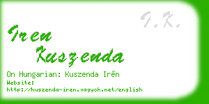 iren kuszenda business card